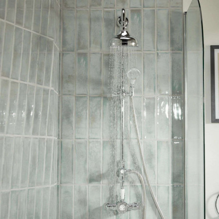 N2 SQSHXDIV C Bristan 1901 Thermostatic Exposed Single Control Shower Valve with Rigid Riser Kit Bathroom Setting