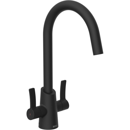 Bristan Acorn Easy Fit Twin Lever Black Mono Sink Mixer