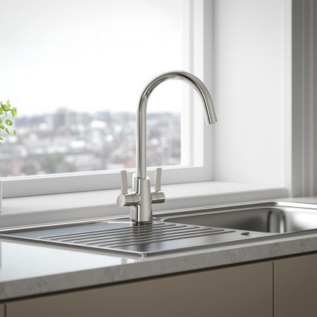 ACR EFSNK C Bristan Acorn Easy Fit Twin Lever Chrome Mono Sink Mixer Lifestyle
