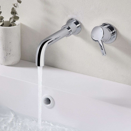 AL2THWMBASC Bristan Altum 2TH Wall Mounted Basin Mixer in Chrome Handle Bathroom Setting