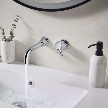AL2THWMBASC Bristan Altum 2TH Wall Mounted Basin Mixer in Chrome Handle with Chrome Waste