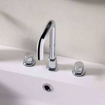 AL3THBASC Bristan Altum 3TH Basin Mixer in Chrome Installed on Basin