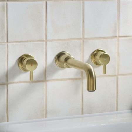 AL 3TH WMBF BB Bristan Altum 3TH Wall Mounted Bath Filler in Brushed Brass Lifestyle