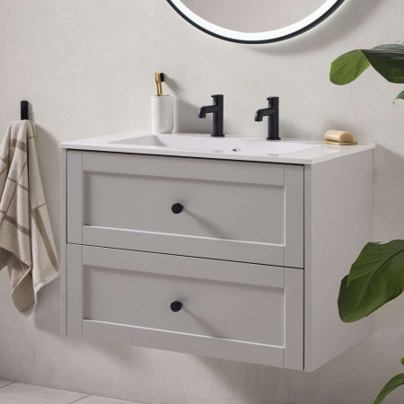 AL1/2BLK Bristan Altum Basin Taps in Black Bathroom Setting
