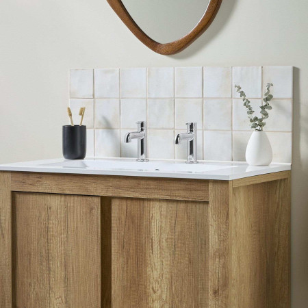 AL 1/2 C Bristan Altum Basin Taps in Chrome Bathroom Setting