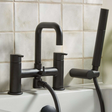 ALBSMBLK Bristan Altum Bath Shower Mixer in Black Lifestyle