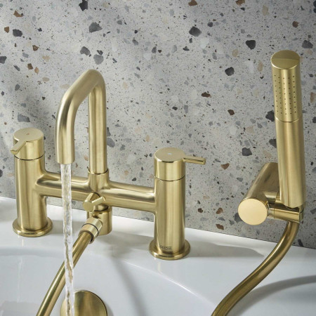 ALBSMBB Bristan Altum Bath Shower Mixer in Brushed Brass Bathroom Setting