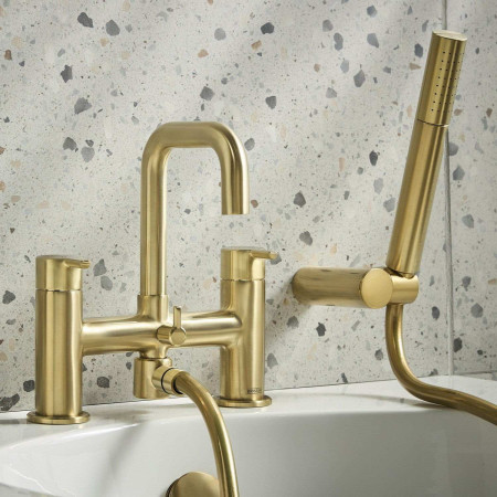 ALBSMBB Bristan Altum Bath Shower Mixer in Brushed Brass Lifestyle