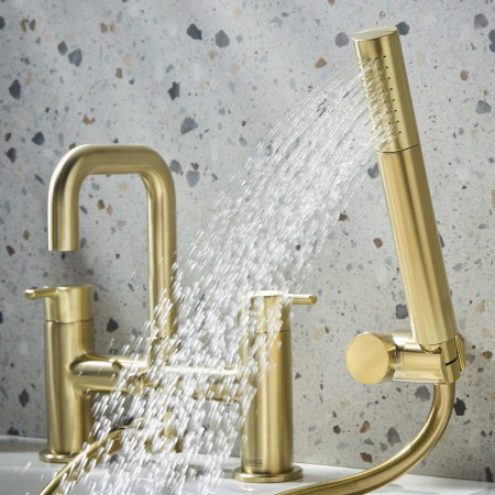 ALBSMBB Bristan Altum Bath Shower Mixer in Brushed Brass with Handset Activated