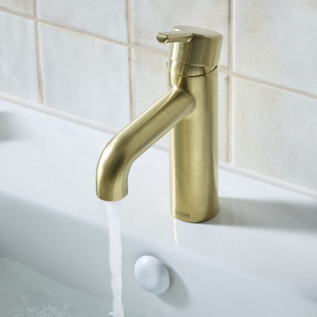 AL ES BAS BB Bristan Altum Eco Start Basin Mixer with Waste in Brushed Brass Lifestyle