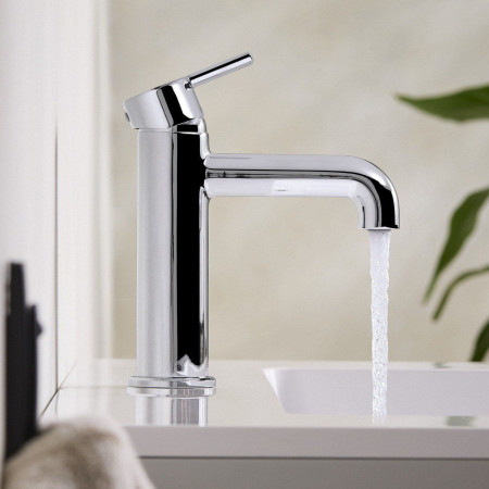 AL ES BAS C Bristan Altum Eco Start Basin Mixer with Waste in Chrome Bathroom Setting
