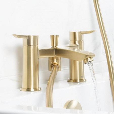 APE BSM BB Bristan Apelo Bath Shower Mixer in Brushed Brass Bathroom Setting