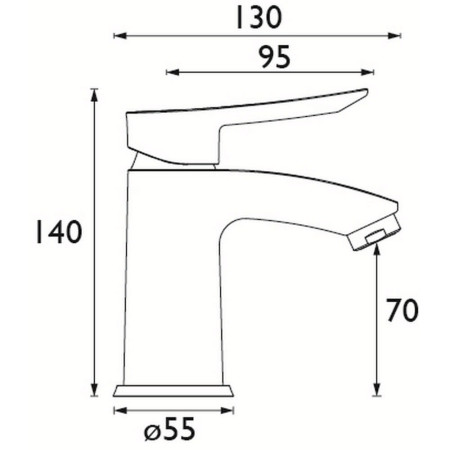 APE ES SMBAS C Bristan Apelo Eco Start Small Basin Mixer with Waste in Chrome Line Drawing