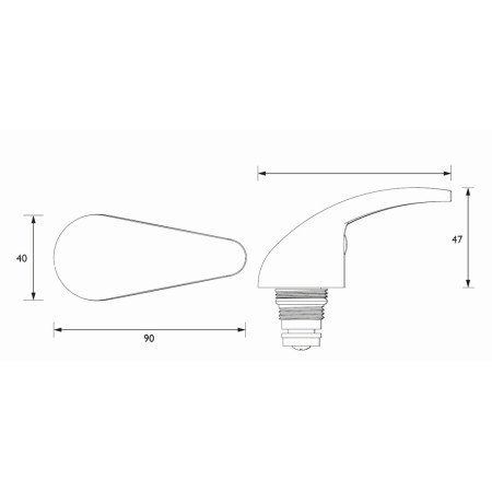 R 3/4 SL Bristan Bath Tap Reviver with Single Lever Handles