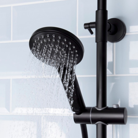 Bristan Buzz Black Thermostatic Bar Shower Adjustable Handset Spray Patterns 2