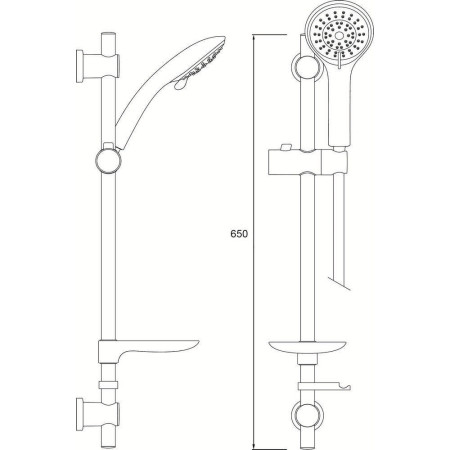 CAS KIT03 C Bristan Cascade Shower Kit with 3 Function Large Handset Dimensions