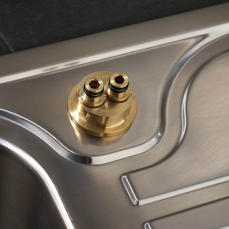 CSH EFSNK GM Bristan Cashew Easy Fit Twin Lever Gunmetal Sink Mixer Easyfit Base