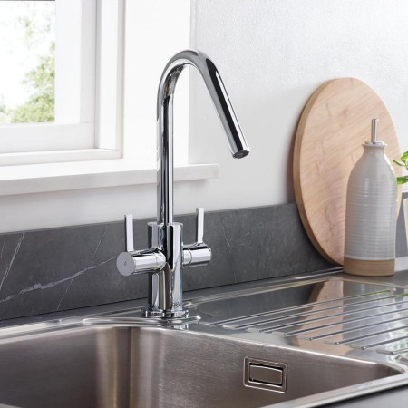 CSH EFSNK C Bristan Cashew Easy fit Twin Lever Sink Mixer Lifestyle