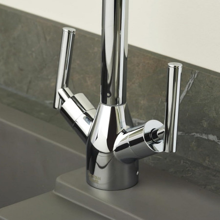 CHVEFSNKC Bristan Chive Easyfit Kitchen Sink Mixer Twin Lever Handles Close Up