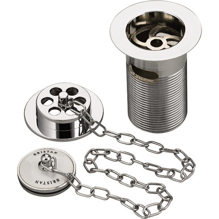 Bristan Chrome Traditional Bath Waste With Porcelain Plug
