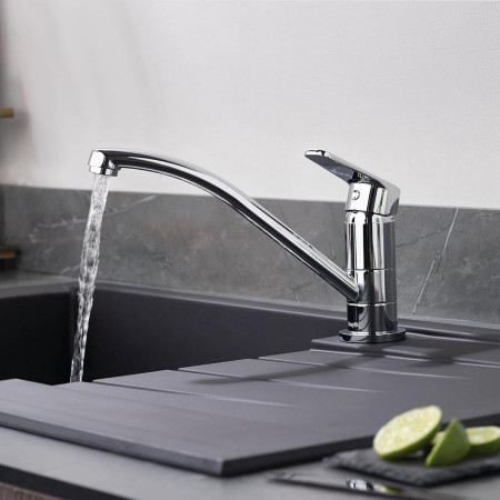 CNN EFSNK C Bristan Cinnamon Easyfit Chrome Kitchen Mixer Tap Switched On