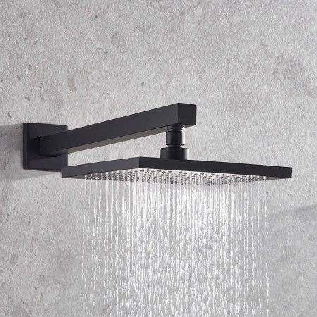 COBALTBLKSHWRPK2 Bristan Cobalt Black Concealed Shower Pack with Fixed Head and Handset Drench Head Close Up