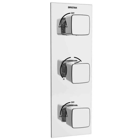 Bristan Cobalt Thermostatic Recessed Dual Control Shower Valve with Integral Twin Stopcocks Chrome