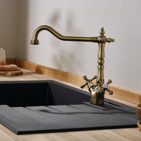 K SNK EF ABRZ Bristan Colonial Easyfit Sink Mixer Antique Bronze Lifestyle