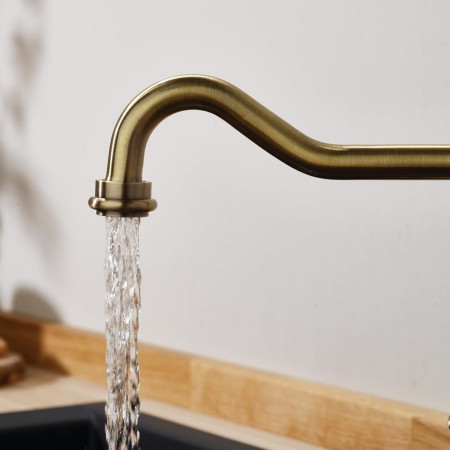 K SNK EF ABRZ Bristan Colonial Easyfit Sink Mixer Antique Bronze Spout Close Up