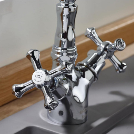 K SNK EF C Bristan Colonial Easyfit Sink Mixer in Chrome Crosshead Handles