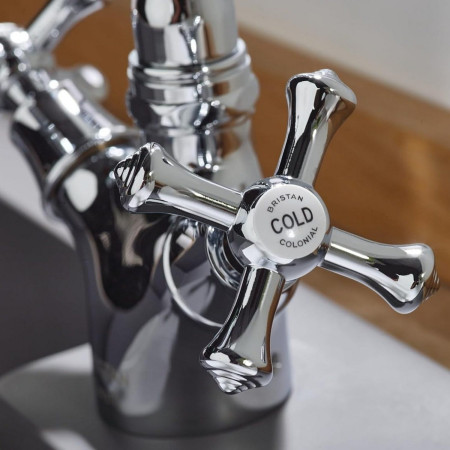 K SNK EF C Bristan Colonial Easyfit Sink Mixer in Chrome Cold Handle Detailing