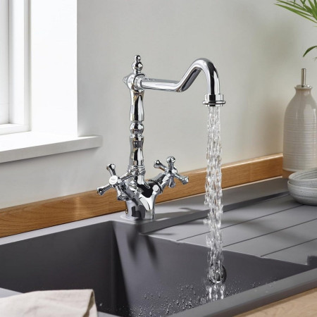K SNK EF C Bristan Colonial Easyfit Sink Mixer in Chrome Kitchen Setting