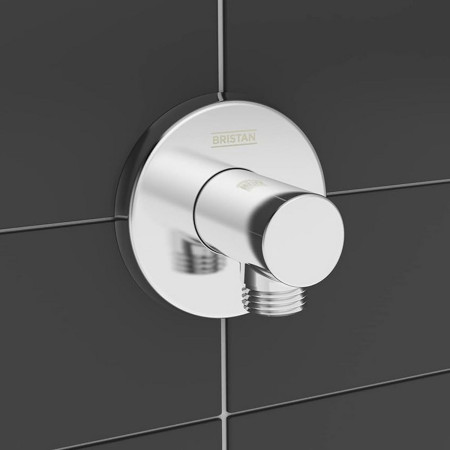 CARM WORD01 C Bristan Contemporary Round Shower Wall Outlet Chrome Lifestyle