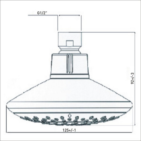 760955CP Bristan Contemporary Showerhead Line Drawing