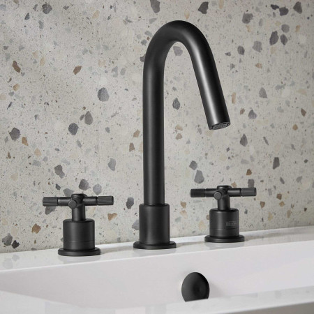 CRU 3TH BAS BLK Bristan Cruzar 3TH Basin Mixer in Black Lifestyle