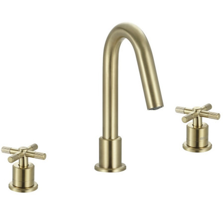 Bristan Cruzar 3TH Basin Mixer in Brushed Brass
