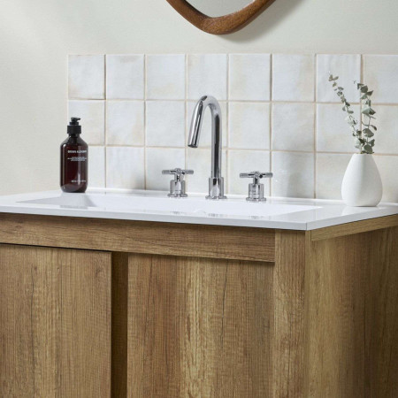 CRU 3TH BAS C Bristan Cruzar 3TH Basin Mixer in Chrome Installed on a Vanity Unit