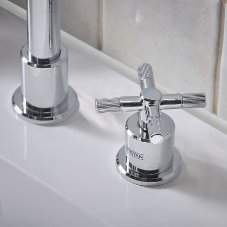 CRU 3TH BAS C Bristan Cruzar 3TH Basin Mixer in Chrome Cold Handle Close Up