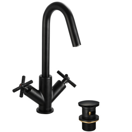 Bristan Cruzar Basin Mixer with Waste in Black