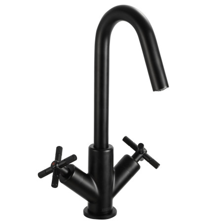 CRU BAS BLK Bristan Cruzar Basin Mixer with Waste in Black Cut Out
