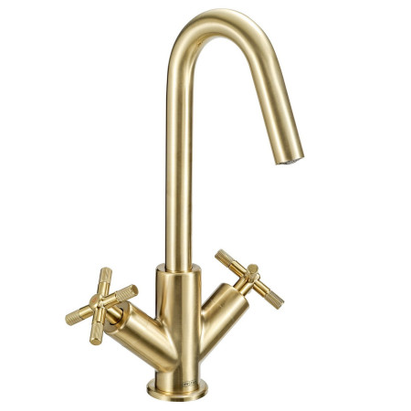 CRU BAS BB Bristan Cruzar Basin Mixer with Waste in Brushed Brass Cut Out