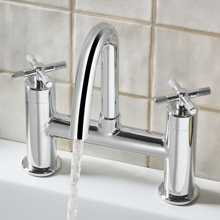 CRU BF C Bristan Cruzar Bath Filler in Chrome Bathroom Setting