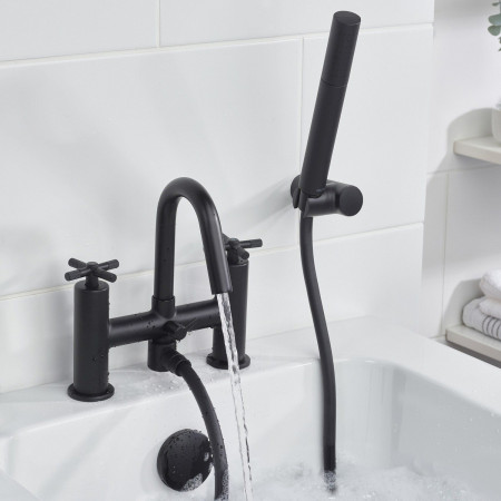 CRU BSM BLK Bristan Cruzar Bath Shower Mixer in Black Bathroom Setting