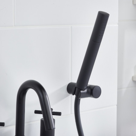 CRU BSM BLK Bristan Cruzar Bath Shower Mixer in Black Rub Clean Handset