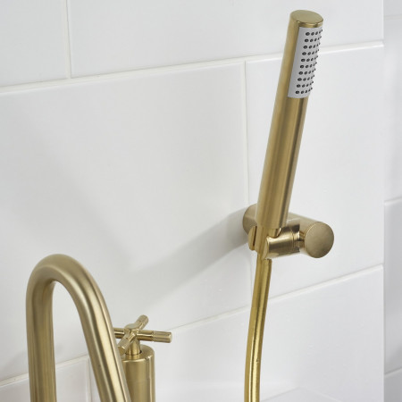 CRU BSM BB Bristan Cruzar Bath Shower Mixer in Brushed Brass Rub Clean Handset