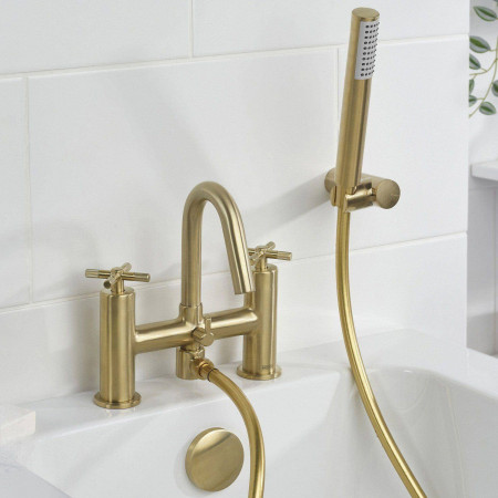 CRU BSM BB Bristan Cruzar Bath Shower Mixer in Brushed Brass Lifestyle
