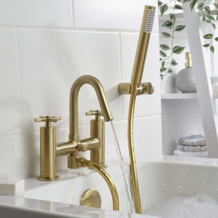 CRU BSM BB Bristan Cruzar Bath Shower Mixer in Brushed Brass Bathroom Setting