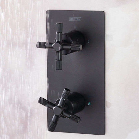 CRUZAR BLK SHWR PK2 Bristan Cruzar Black Concealed Shower with Fixed Head and Handset Shower Valve