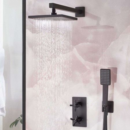 CRUZAR BLK SHWR PK2 Bristan Cruzar Black Concealed Shower with Fixed Head and Handset Lifestyle