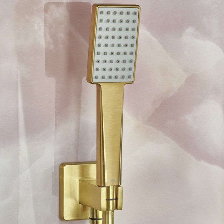 CRUZAR BB SHWR PK2 Bristan Cruzar Brushed Brass Concealed Shower with Fixed Head and Handset Wall Outlet and Single Function Handset